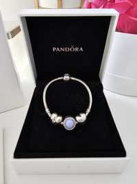 Pandora bransoletka 17cm + charmsy