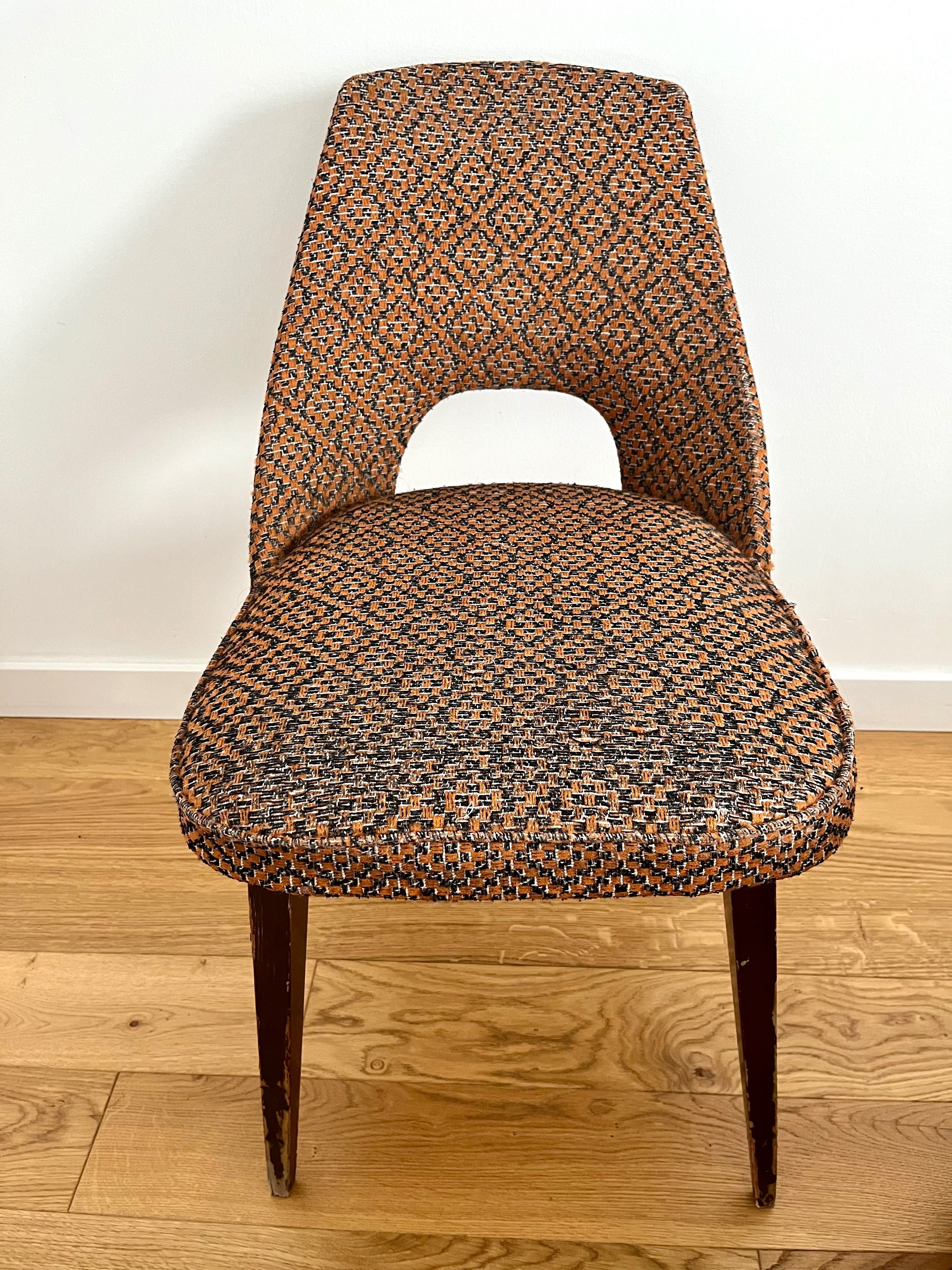 Muszelka PRL fotel krzesło vintage
