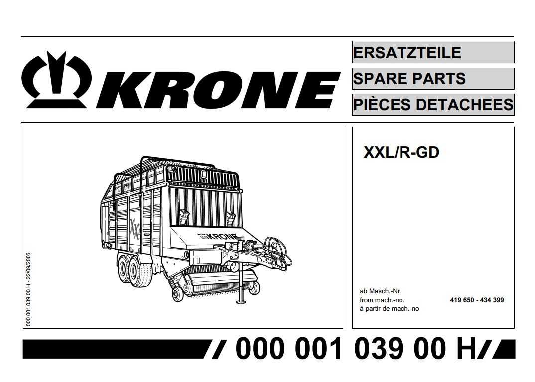 katalog części Przyczepa KRONE XXL/R-GD