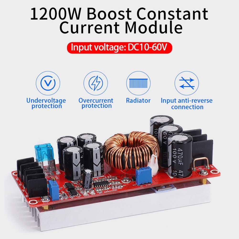 Повышающий преобразователь DC/DC 1200 Ватт 20А.