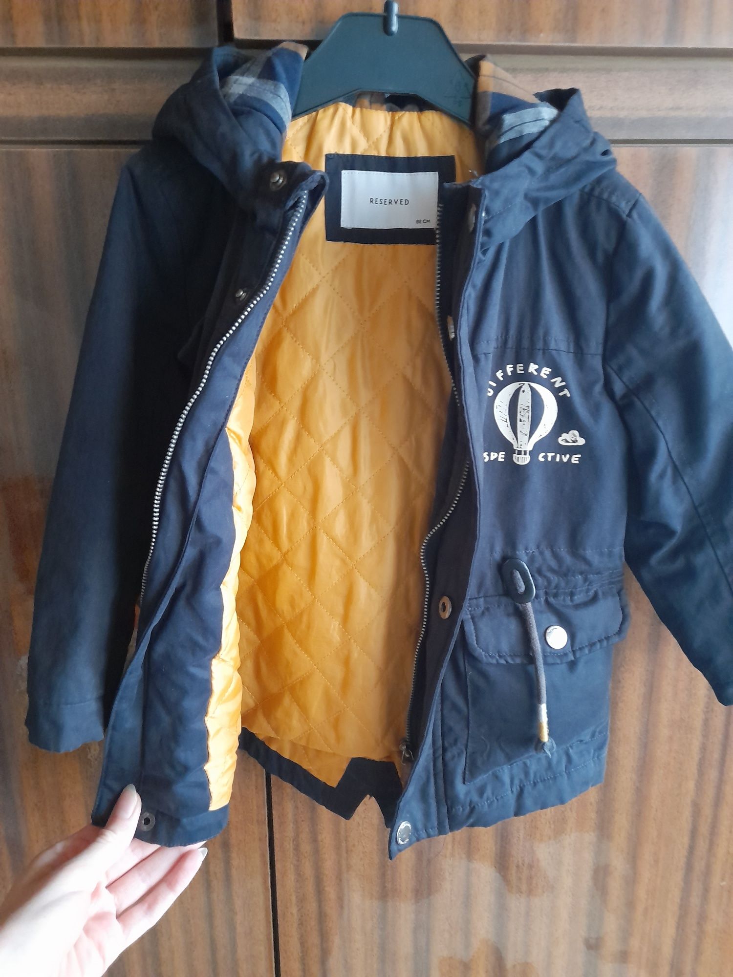 Nowa kurtka chłopięca przejsciowa reserved parka r. 92 granatowy