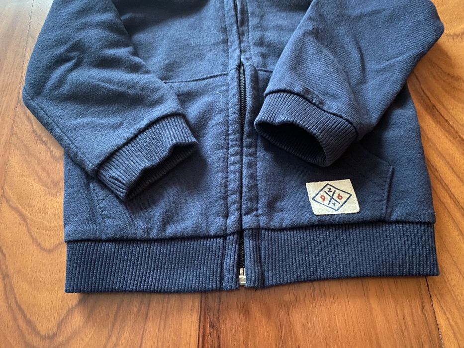 Casaco de fecho com gorro azul menino 9/12m Zippy