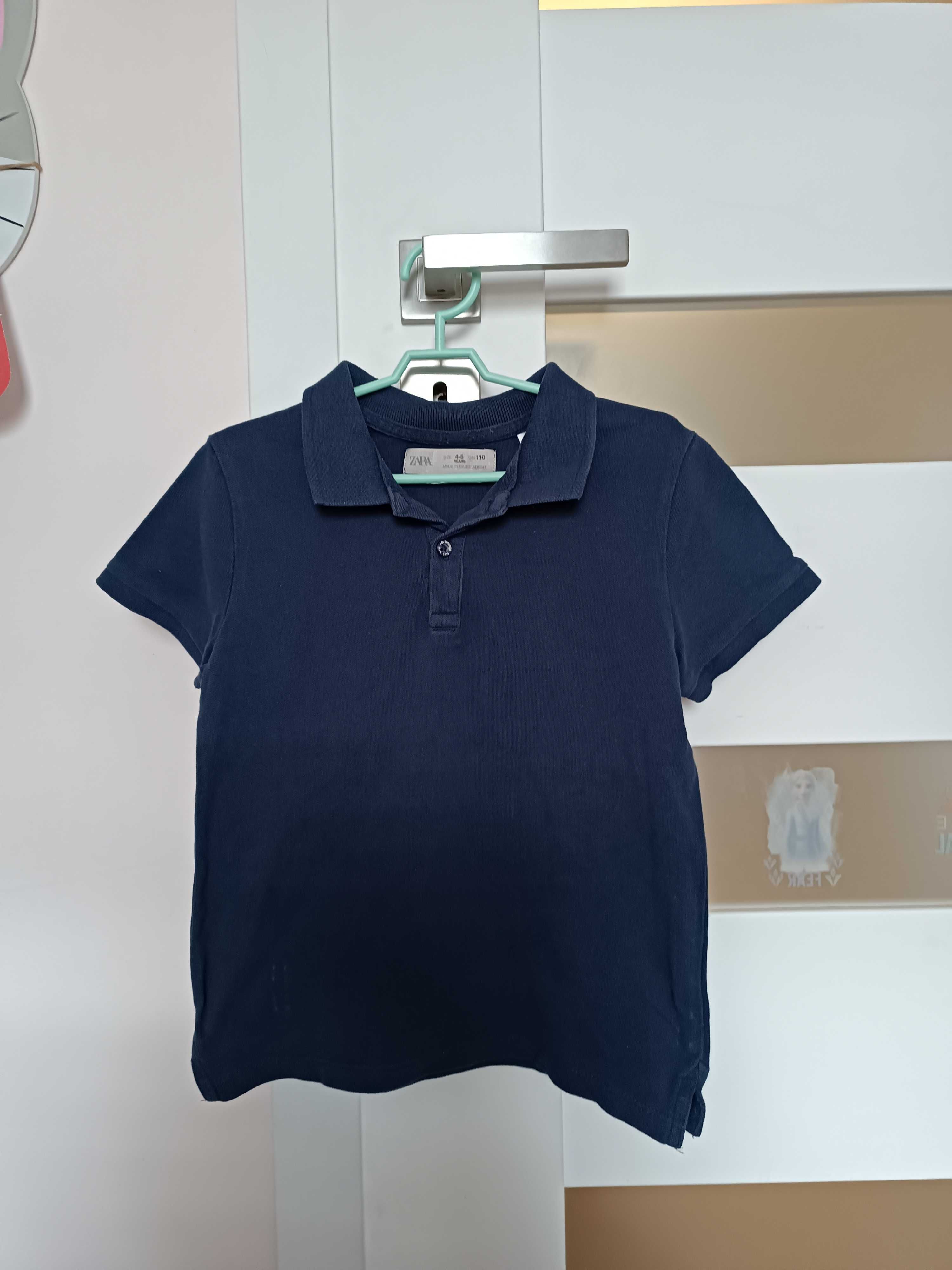 Granatowy t-shirt polo Zara H&M 110