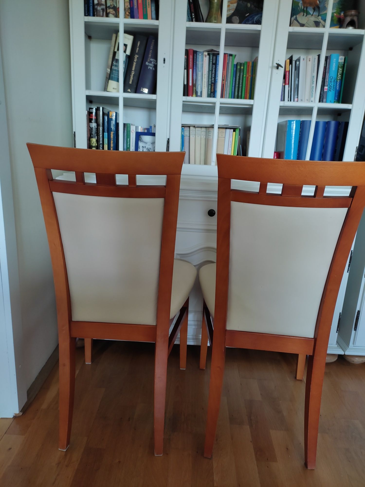Krzesło drewniane tapicerka skórzana 1sztuka