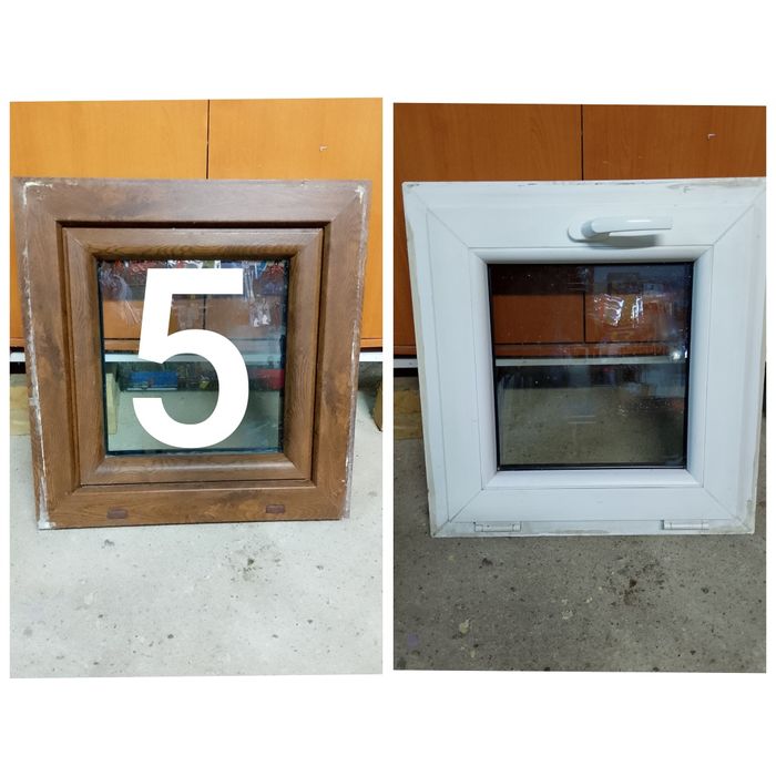 Okno 75.5x128.5 pcv orzech /biel.