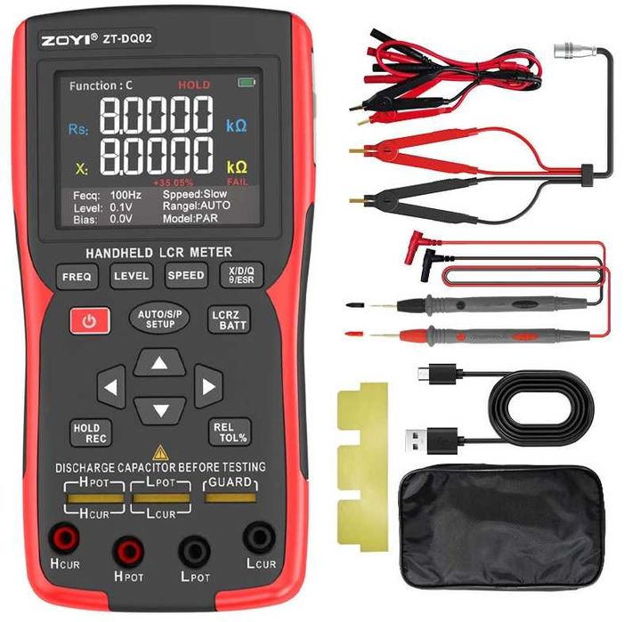 ZOYI ZT-DQ02 LCR міст ESR Тестер внутрішнього опору акумуляторів 18650