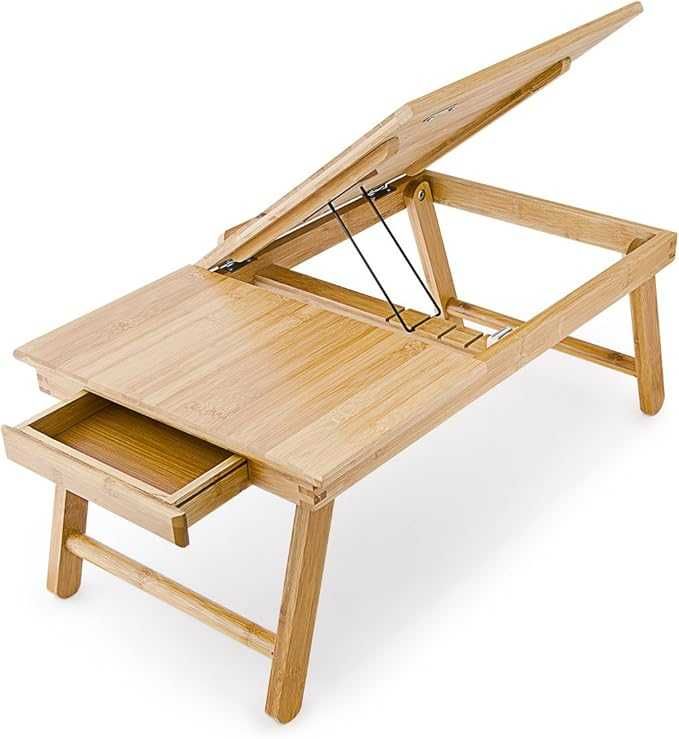Relaxdays bambusowy stół regulowany na laptopa  55 x 33 x 24 cm nowe