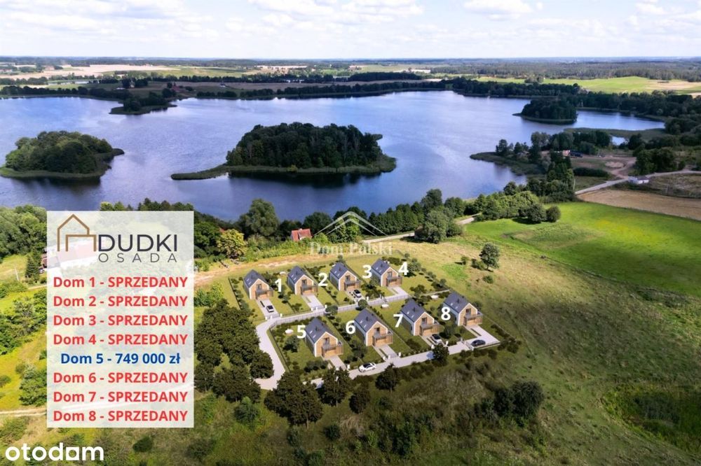 Nowe domy na Mazurach nad jeziorem - Osada Dudki