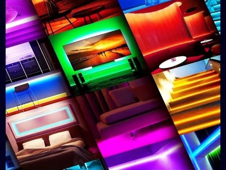 Подсветка для дома led RGB 10м 90 режимов с блютусом и пультом