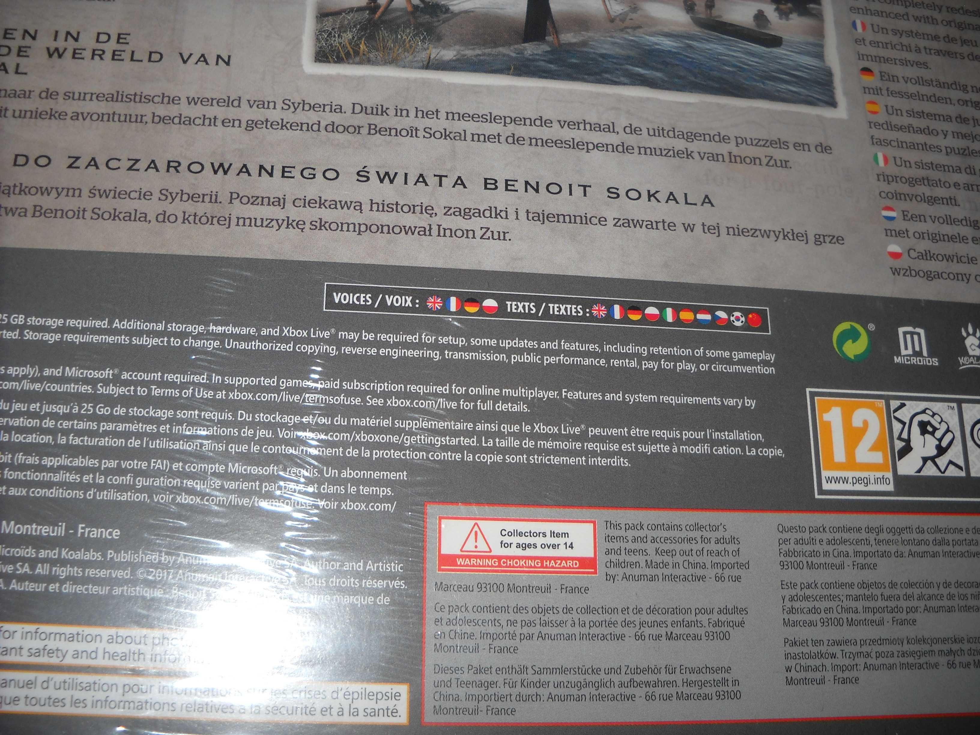 Syberia 3 Edycja Kolekcjonerska XBOX ONE - Nowa - Folia