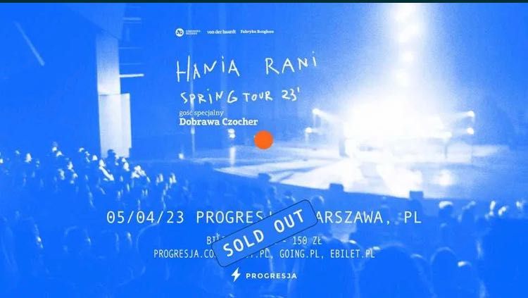 2 bilety Hania Rani spring tour Progresja 04.04 20:00 Warszawa