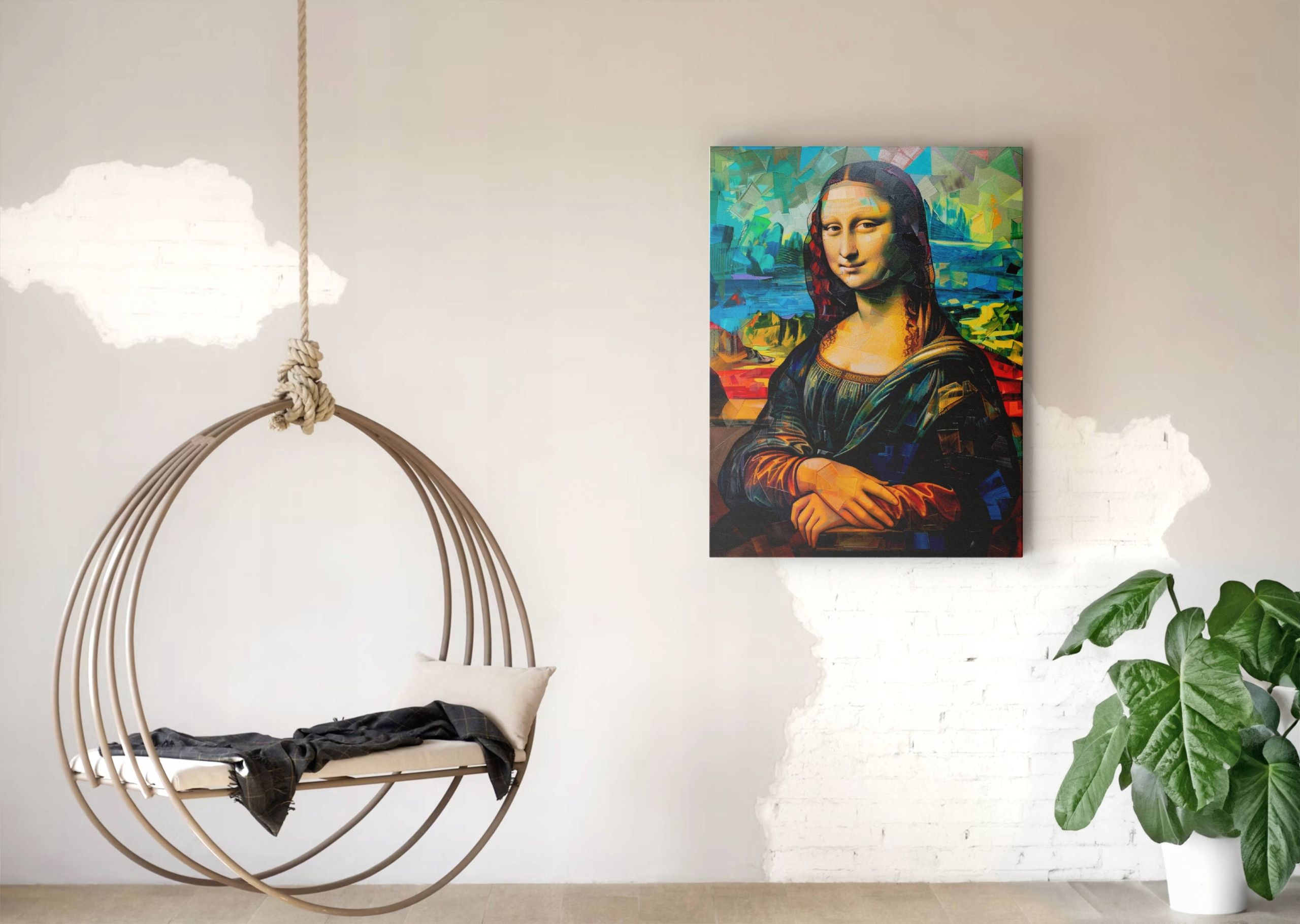 Obraz na płótnie Mona Lisa w Stylu Picassa do domu pokoju salonu 45x60