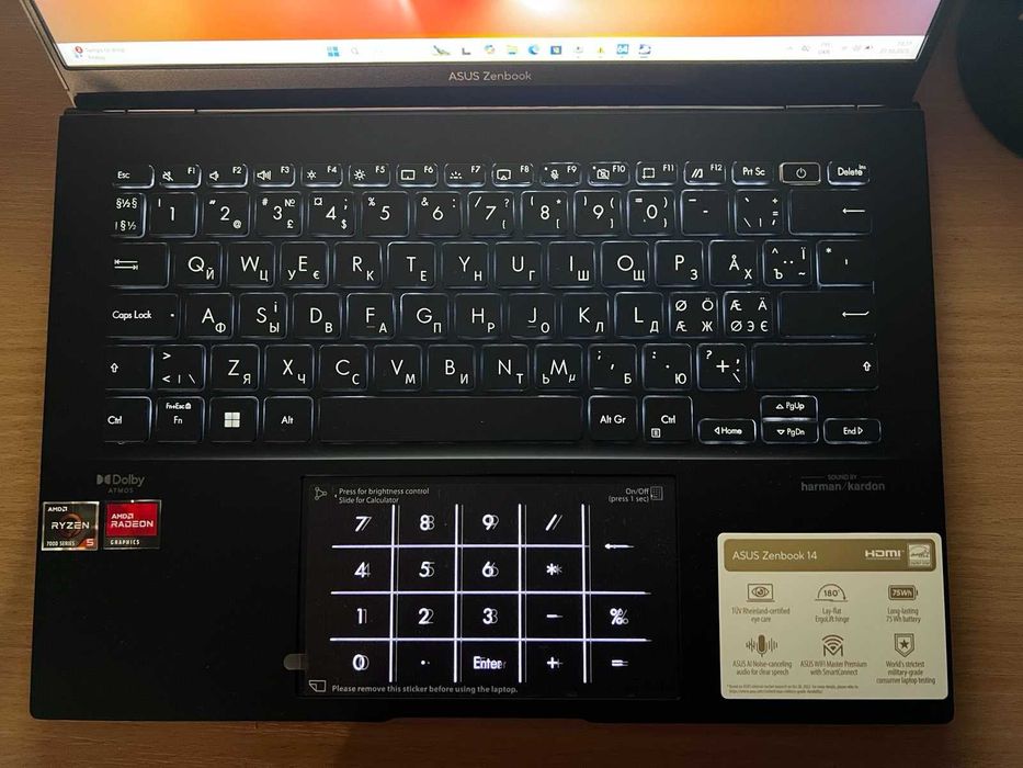 ASUS Zenbook UM3402YAR 14"IPS 2.5k Ryzen 5-7430U 16/512Gb підсвітка