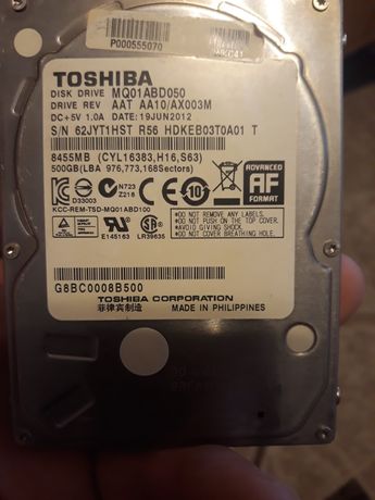 Жорсткий диск TOSHIBA 500Gb