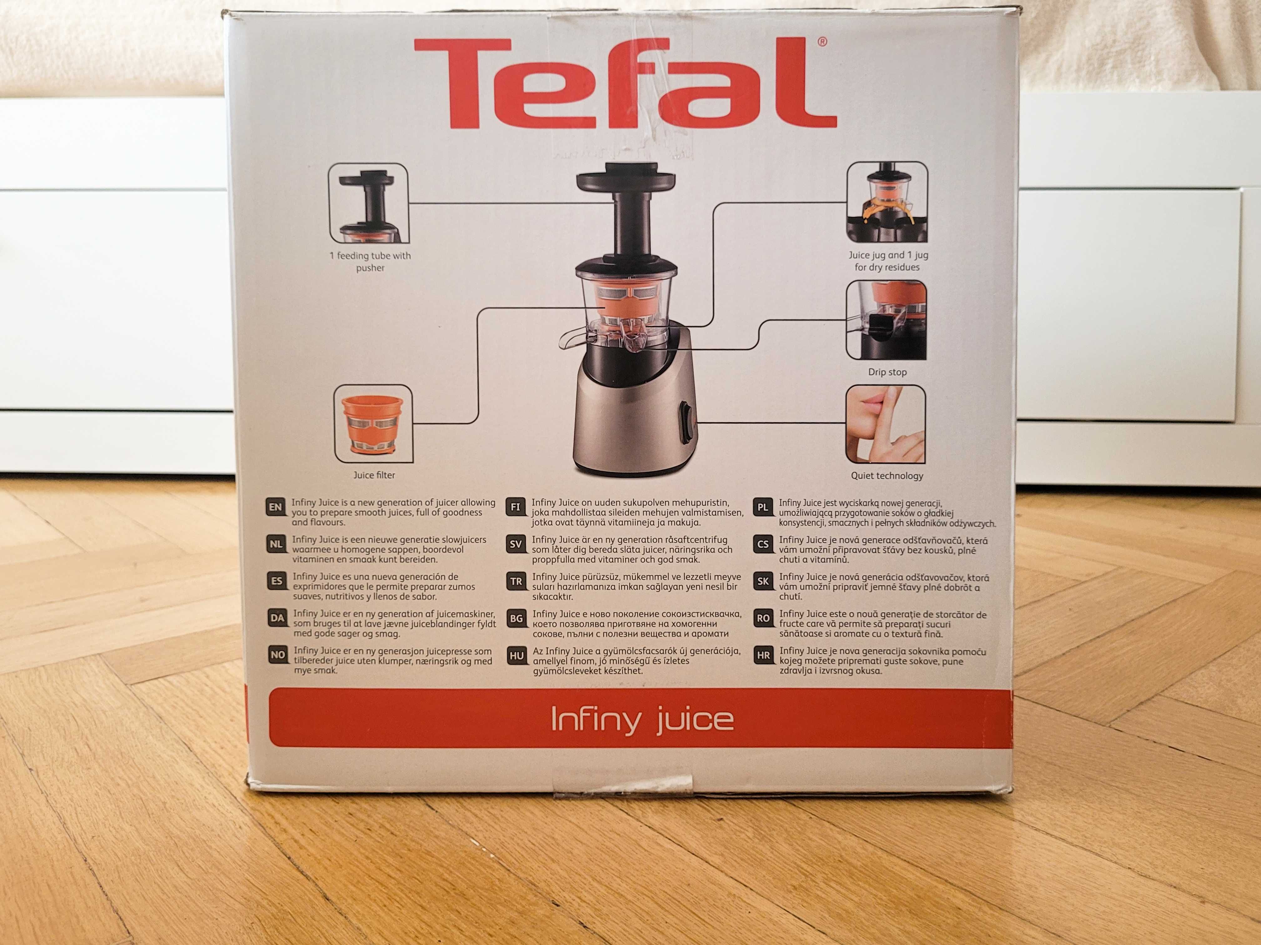 Tefal, Wyciskarka wolnoobrotowa Infiny Juice ZC255B38