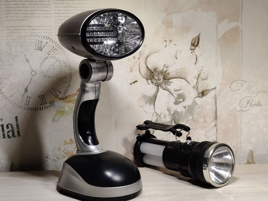 Два ліхтарі робочі, з акумуляторами та USB зарядкою