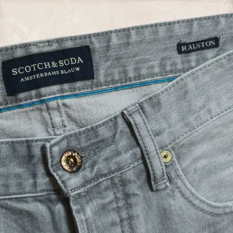 Scotch & Soda Amstedams Blauw ralston W32L32 szare jeansy straight