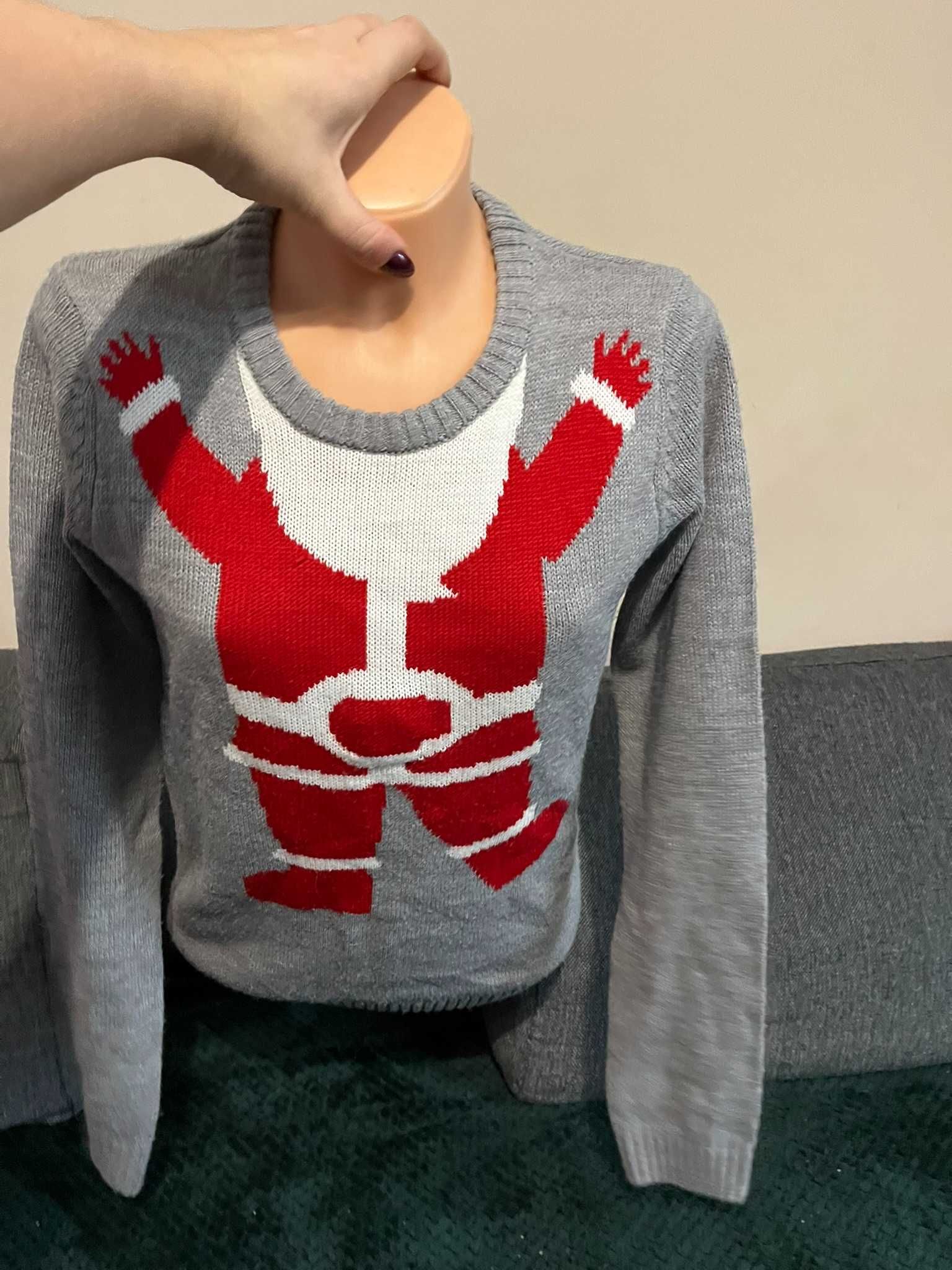 Sweter swiateczny 158/164 XS/S szary mikolaj  Pepperts!
