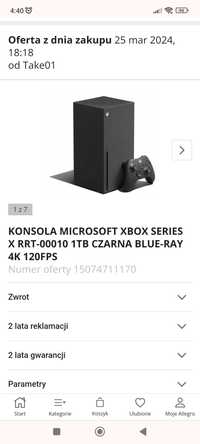 Czarna Konsola Xbox X
