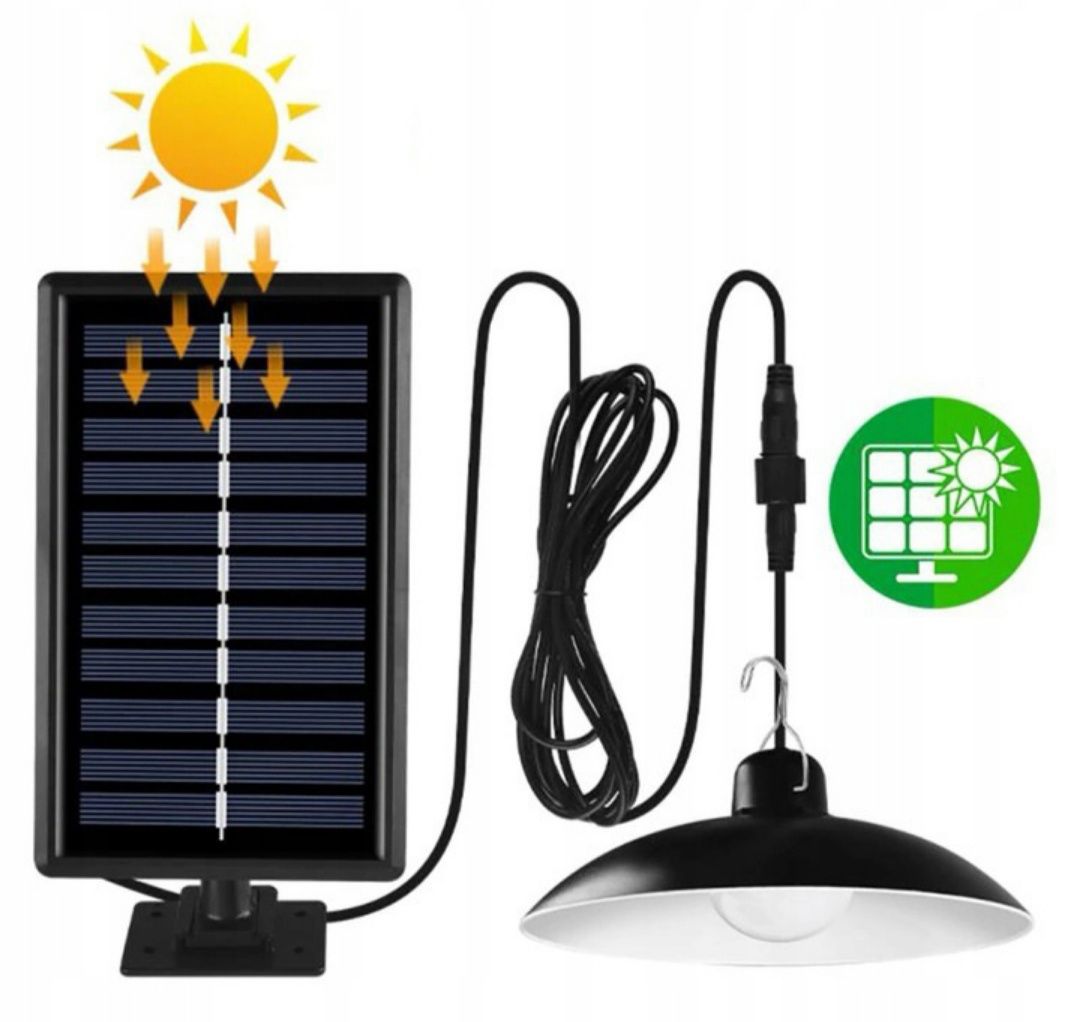 Zestaw 2x żyrandol wisząca lampa solarna LED pilot