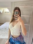 Piekny biały letni top nowy z metką M