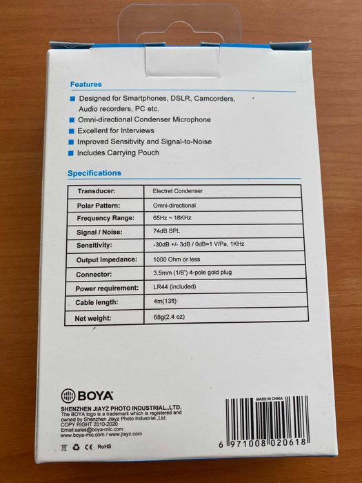 Професійний мікрофон петличний BOYA BY-M1DM 3.5 мм