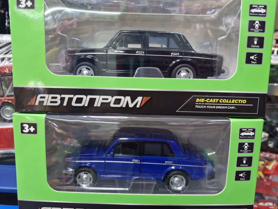 Металева модель Жигулі Lada 2106, 1:32, Автопром синя, чорна відч. дв.