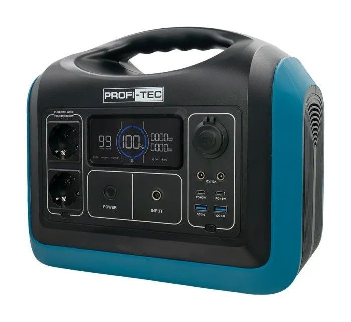 Портативна зарядна станція PROFI-TEC PPS1200 LiFePO₄ (1200 Вт, батарея