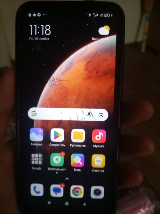 Продам телефон редми 9а с трещинами все работает батарея хорошая