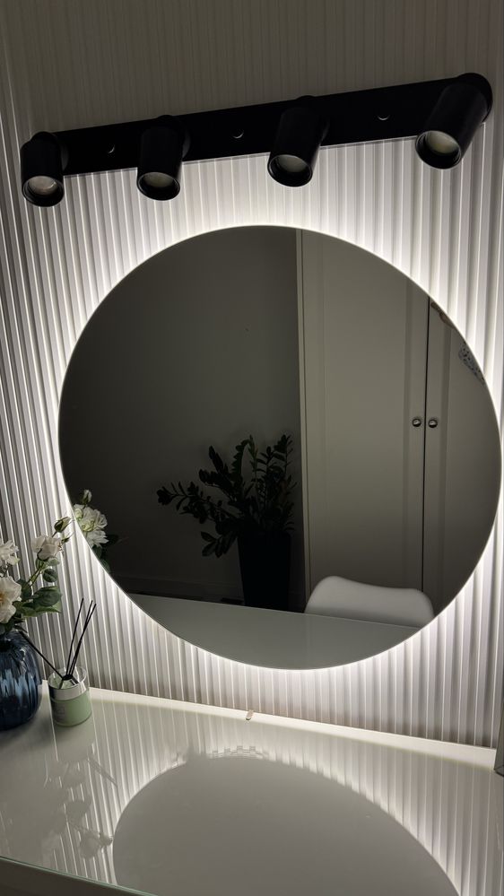 Lustro Okrągłe Szlifowane 80 cm oraz Podświetlenie LED