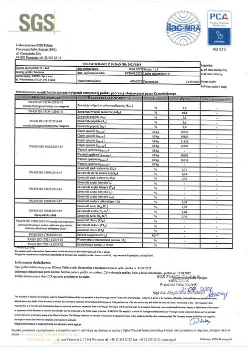 PELLET z łuski słonecznika- 1200 zł/paletę -BRUTTO z dostawą do DOMU