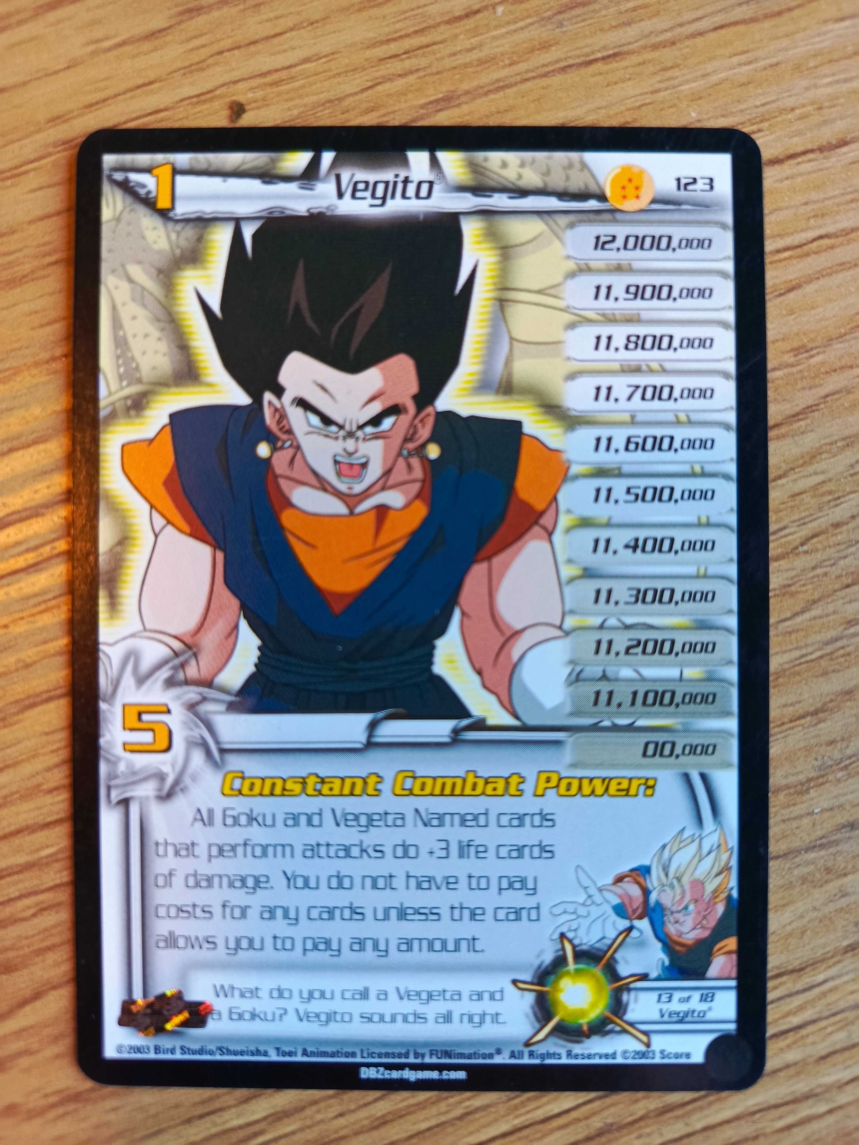 Score Dragon Ball 123 - Vegito Unlimited Rare