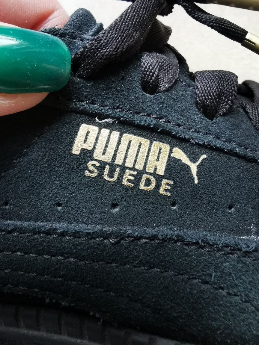 Sneakersy 38 PUMA Suede Platform czarne zamsz zamszowe wkładka 24 cm