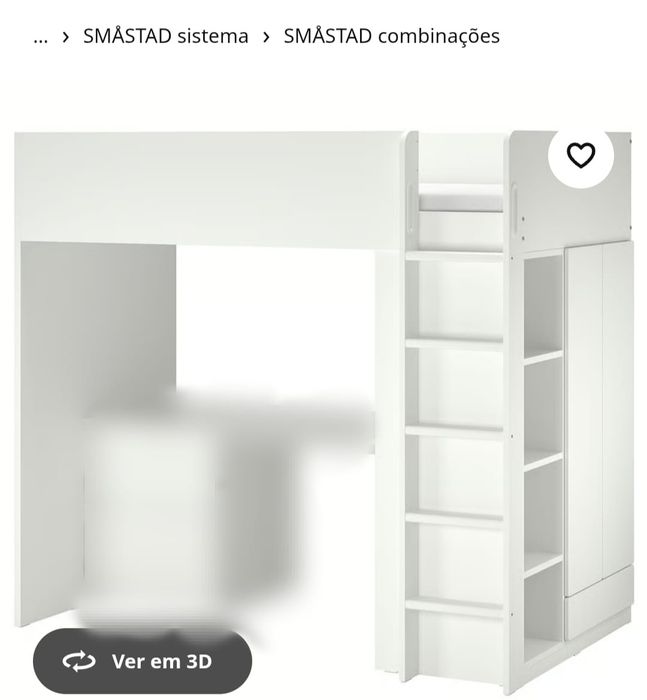 Cama alta com roupeiro Ikea