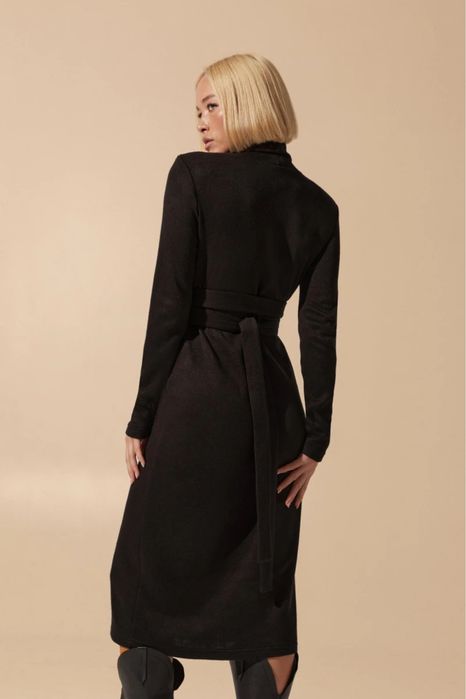 Сукня з паском міді ангора чорна