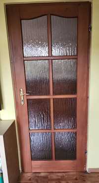 Drzwi drewniane pokojowe 80cm z ościeżnicą