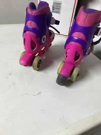 patins de 3 rodas marca oxelo rosa ajustável no tamanho  30,31,32
