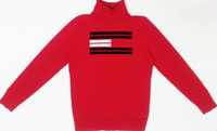 TOMMY HILFIGER Oryginalny! Damski Golf Sweter Sweterek Czerwony Bluzka