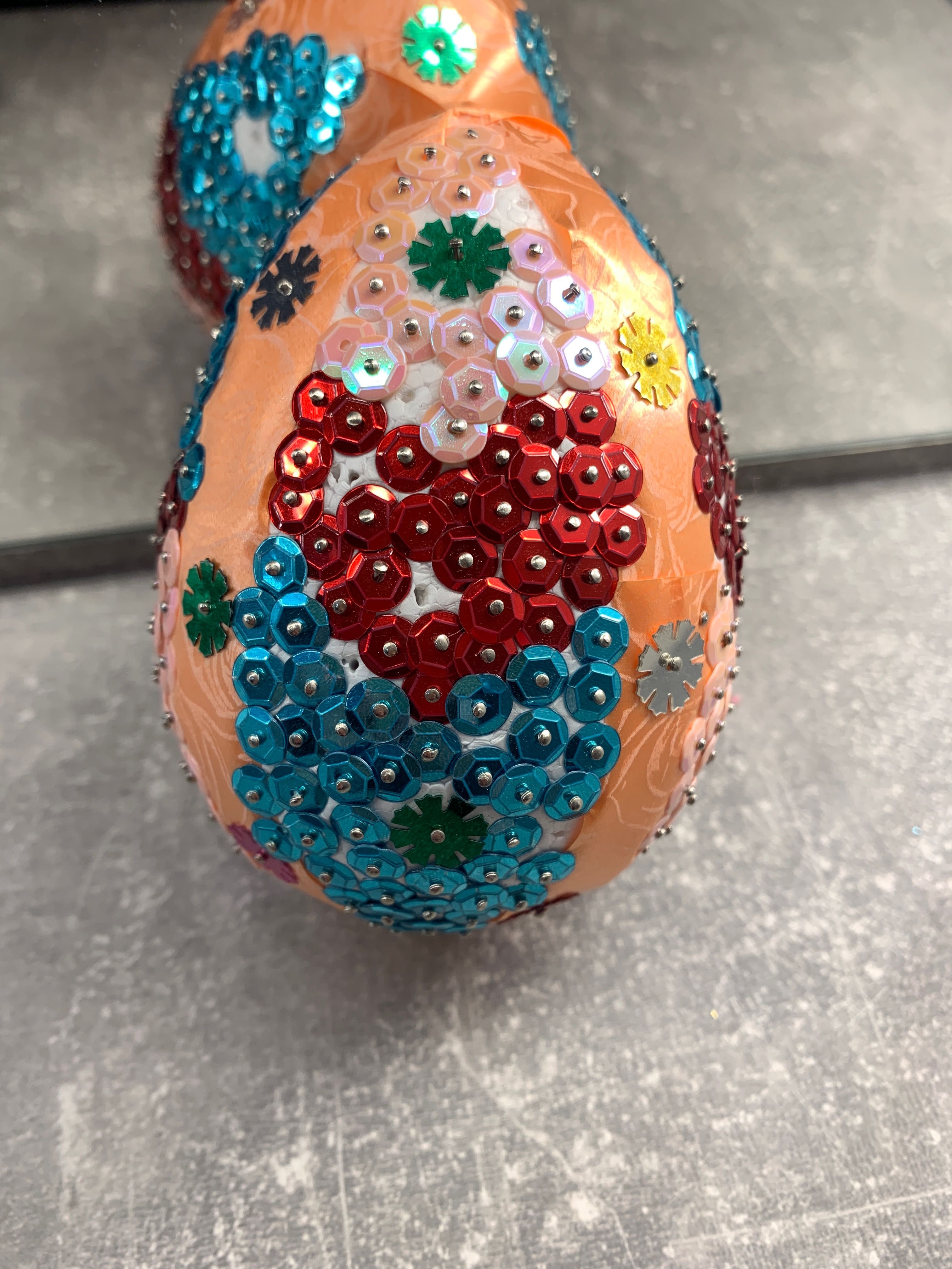Jajo z cekinów i wstążki - własnoręczne - handmade - HIT!