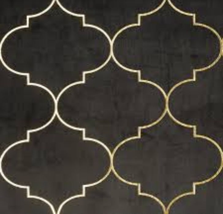 Zasłony/ czarne / w złotą koniczynę marokańskq/ nowe