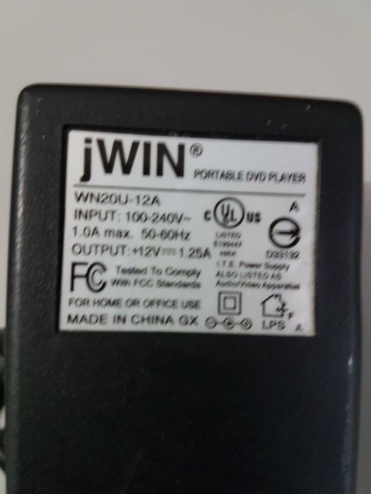 Zasilacz jWIN Portable DVD Player