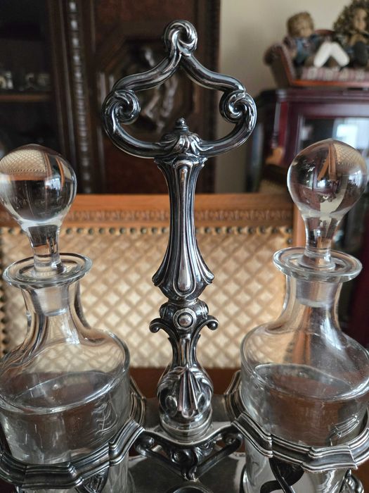 Srebrny kabaret styl Biedermeier Pr 950 Minerva Francja-Paryż XIXw