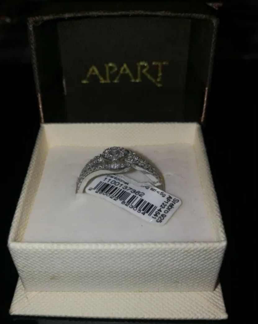 Apart piękny srebny subtelny pierścionek zaręczynowy r.17 50% Okazja
