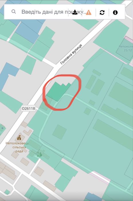 Стм. Неполоківці, земельна ділянка на центральній вулиці
