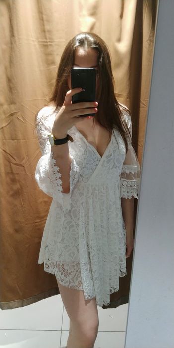 Bialy kombinezon krotki s m