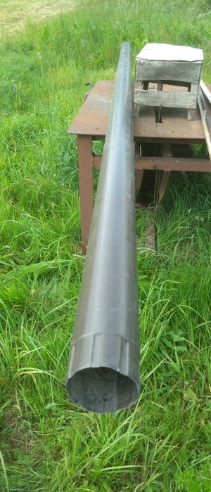 Rynna, rura spustowa ruukki stalowa 100mm ciemny brąz RAL 8019 4m 8szt