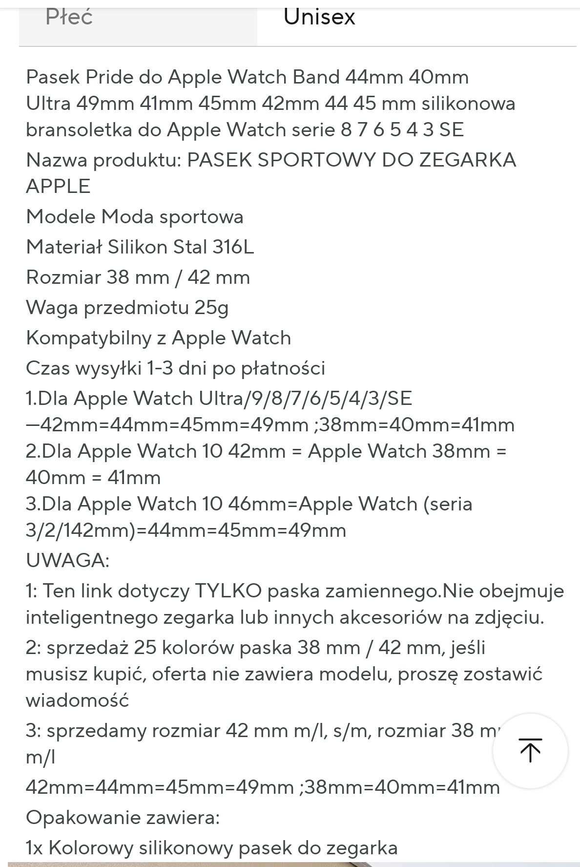 Silikonowy pasek do smartwatch Apple  38/40/41