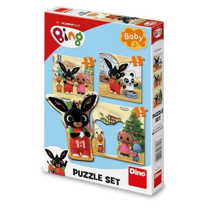 Królik Bing Puzzle Baby dla najmłodszych 3 obrazki dla dzieci 2+