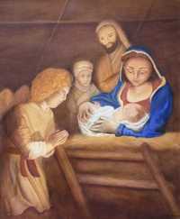 Картина Рождество Христово. Масло на холсте