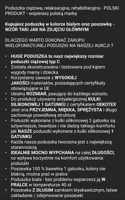 Poduszka ciążowa Litera C